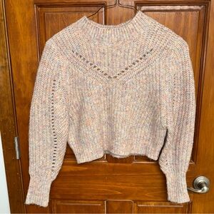 Topshop Chunky Knit Pullover Sweater Crew Neck pastel Multicolor XS